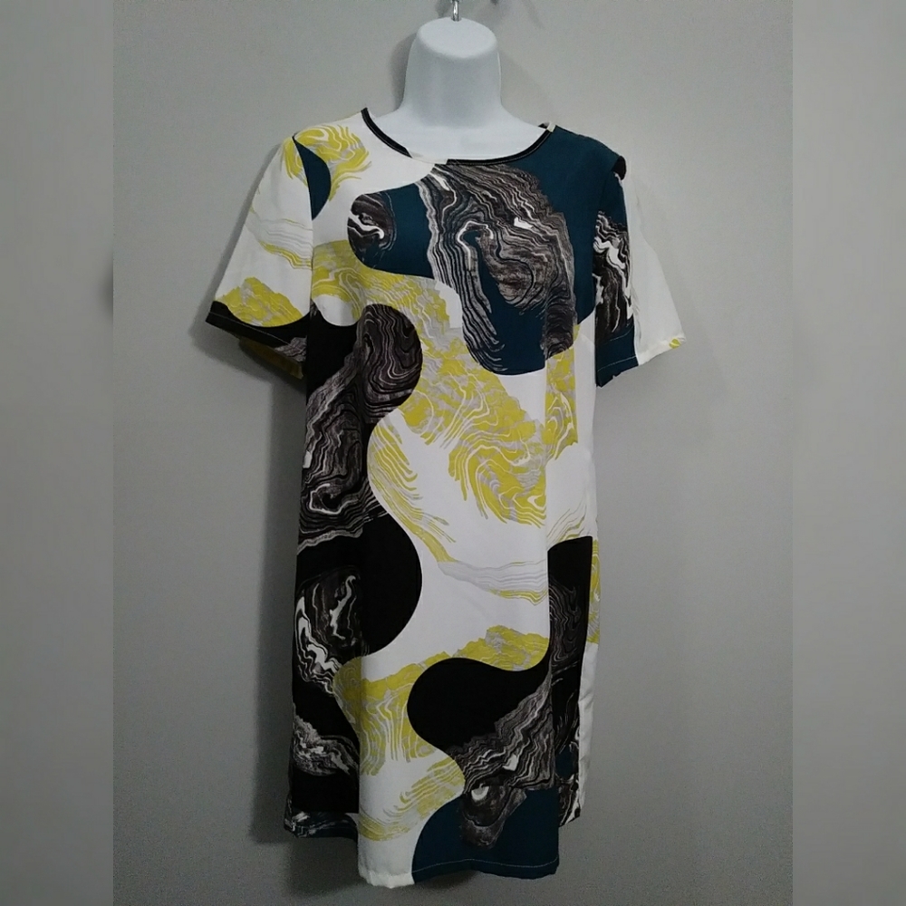 Top shop mod print dress sz 6 EUC